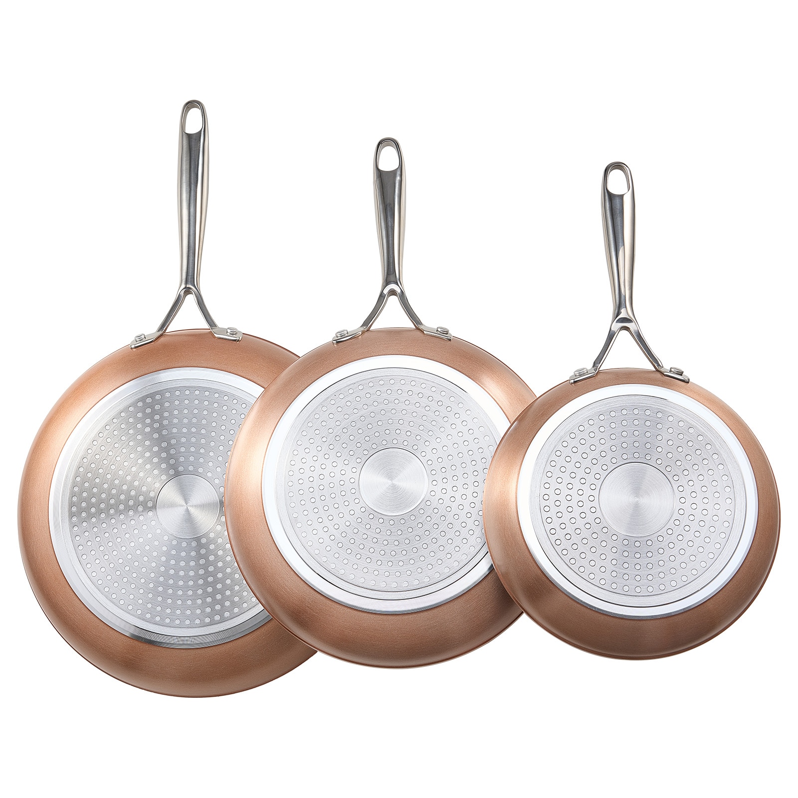 Aluminium Frying Pan Set Non Stick Coating Grey Kitchenware_voghion.com